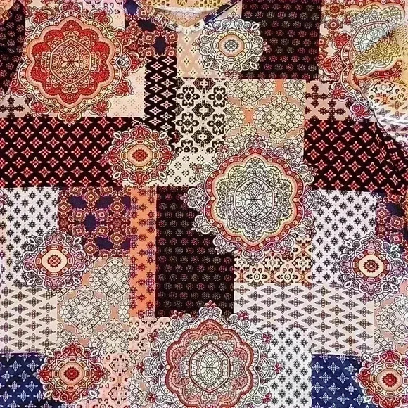 Bobbi Brooks Patckwork Lace Detail Shirt Size XL - Picture 5 of 8